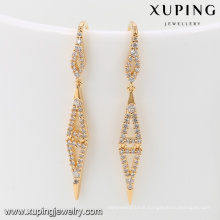 92035 Xuping Jewelry Simple fancy new design gold plated earrings for women